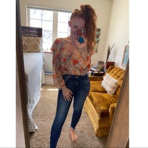 Free People Floral Bodysuit